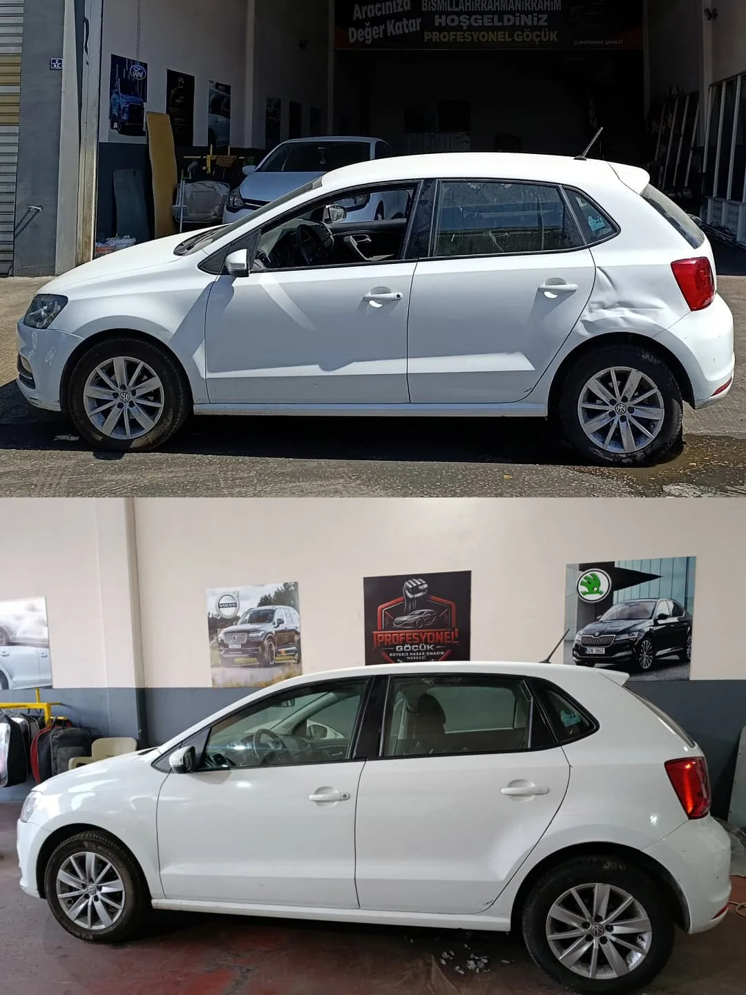 Gaziantep boyasız göçük düzeltme öncesi sonrası - Volkswagen Polo