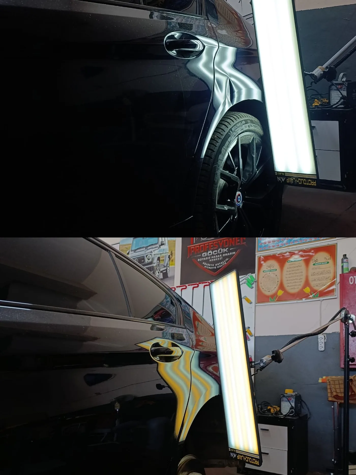 Gaziantep boyasız göçük düzeltme öncesi sonrası - BMW PDR