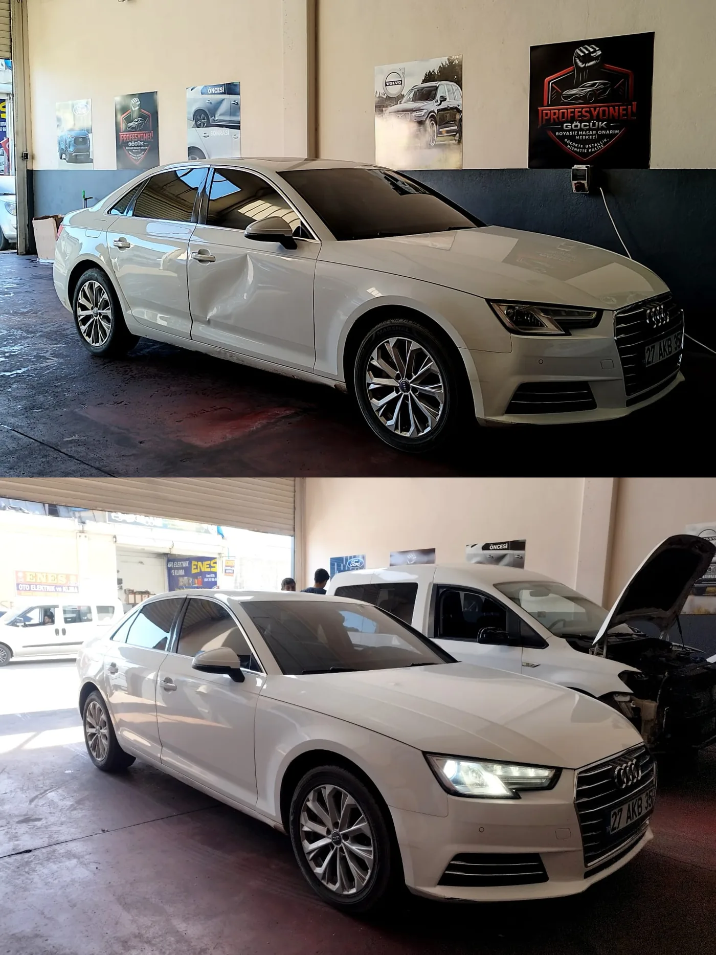 Gaziantep boyasız göçük düzeltme öncesi sonrası - Audi